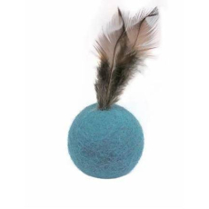  JoyPet игрушка для кошек Мяч из овечьей шерсти с перьями птицы, фото 2 