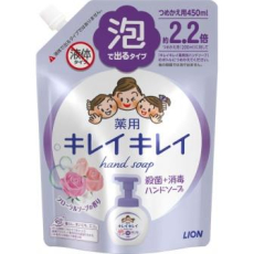  LION KireiKirei Floral Soap Мыло-пенка для рук, с цветочным ароматом, мягкая упаковка с крышкой, 450мл., фото 2 