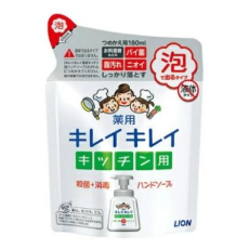 LION KireiKirei Kitchen Кухонное антибактериальное мыло-пенка для рук, с маслом цитрусовых, мягкая упаковка, 180мл., фото 2 