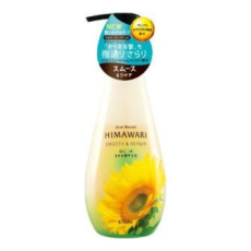  KRACIE Dear Beaute Himawari Smooth & Repair Шампунь с растительным комплексом для восстановления и гладкости волос, с цветочным ароматом и нотками цитрусов, личи и черной смородины, помпа 500мл., фото 2 