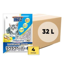 For Cat Наполнитель бумажный для системных туалетов Deo-Toilet Nyantomo крупные гранулы коробка 8уп Х 4л, фото 1 