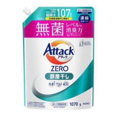  KAO Жидкое средство для стирки "Attack ZERO" (суперконцентрат, с защитой от неприятных запахов при сушке в помещении) 1070 г, сменная упаковка с крышкой, фото 1 