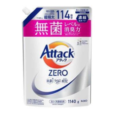  KAO Жидкое средство для стирки "Attack ZERO" (суперконцентрат, для любых типов стиральных машин) 1140 г, сменная упаковка с крышкой, фото 1 