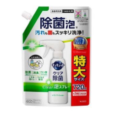  KAO Средство для мытья посуды "CuCute Clear" с лимонной кислотой и ароматом лимона и лайма / пена-спрей для мытья без губки 1120 мл, сменная упаковка с крышкой, фото 2 