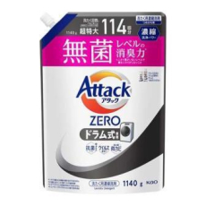  KAO Жидкое средство для стирки "Attack ZERO" (суперконцентрат, с защитой от повторного оседания грязи при стирке) 1140 г, сменная упаковка с крышкой, фото 1 