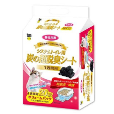  Super Cat Premium Салфетка еженедельная для кошачьего туалета Unicharm антибактериальная с древесным углем 20шт (дефект упаковки), фото 1 