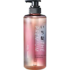  KRACIE Ichikami The Premium Silky Smooth Shampoo Восстанавливающий шампунь для гладких, шелковистых волос, с глубоким ароматом цветущей вишни, помпа 480мл., фото 1 