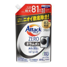  KAO Attack Zero One Hand Type Жидкое средство для стирки суперконцентрированное, с защитой от повторного оседания грязи при стирке, с прохладным ароматом листвы и морского бриза, мягкая упаковка с крышкой 810г., фото 1 