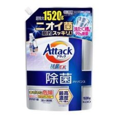  KAO Attack Antibacterial Advance Жидкое средство для стирки с максимальным дезинфицирующим эффектом, с насыщенным травяным ароматом, сменная упаковка с крышкой 1520г., фото 1 