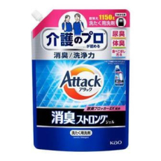  KAO Attack Deodorizing Strong Жидкое средство для стирки с усиленным дезодорирующим эффектом, с ароматом свежей травы, сменная упаковка с крышкой 1150г., фото 1 