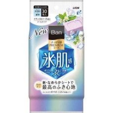  LION Дезодорант для всего тела в форме салфеток "Ban Premium Refresh Shower Sheets" (с пудрой и охлаждающим эффектом / аромат «Цветочное мыло») 30 шт., фото 1 