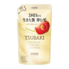  SHISEIDO Tsubaki Premium Volume & Repair Шампунь для восстановления и придания объема волосам, с маслом камелии, с ароматом камелии и цветов, сменная упаковка 300мл., фото 1 