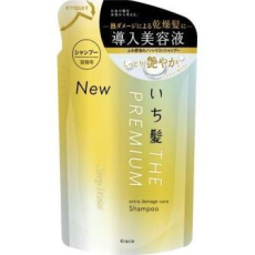  KRACIE Ichikami The Premium Shiny Moist Shampoo Восстанавливающий и увлажняющий шампунь для волос, с глубоким ароматом цветущей вишни, сменная упаковка 340мл., фото 1 