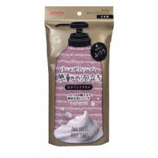  AISEN Foam Holic Массажная мочалка средней жесткости, розовая, 28Х100см., фото 1 