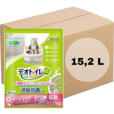  Unicharm Наполнитель цеолитовый для системных туалетов Deo-Toilet Nyantomo аромат цветов крупные гранулы коробка 4 уп*3,8 л, фото 1 