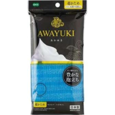  OHE AWAYUKI Массажная мочалка "Увлажняющая пена" сверхжесткая, удлиненная, синяя, 28Х120см., фото 1 