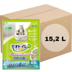  Unicharm Наполнитель цеолитовый для системных туалетов Deo-Toilet Nyantomo аромат свежести крупные гранулы коробка 4 уп*3,8 л, фото 1 