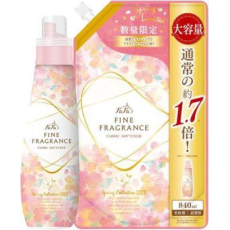  NS FaFa Парфюмированный кондиционер-ополаскиватель для белья  Fine Fragrance Spring Collection, (Лимитированный выпуск) с ароматом цветущей сакуры и нотками жасмина и фиалки, сменная упаковка с крышкой 840мл. 1/12, фото 2 