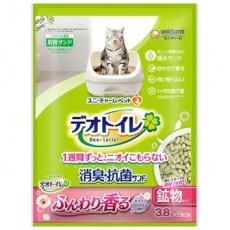  Unicharm Наполнитель цеолитовый для системных туалетов Deo-Toilet Nyantomo аромат цветов крупные гранулы, 3,8 л, фото 1 