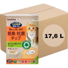  ST Наполнитель древесный для системных туалетов Deo-Toilet Nyantomo сверхмелкие гранулы коробка 4,4л х 4уп, фото 1 