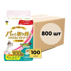  Super Cat Пеленки для системного туалета Deo-Toilet 1-2 дневные антибактериальные 100штx8уп, фото 1 