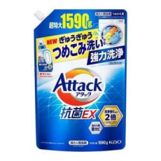  KAO Attack Antibacterial EX Жидкое средство для стирки с антибактериальным эффектом, с ароматом освежающего бриза, сменная упаковка с крышкой 1590г., фото 1 