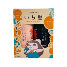  KRACIE Набор шампуня и кондиционера Ichikami для восстановления и предотвращения повреждений волос с ароматом абрикоса шампунь 480мл.+ кондиционер 480г., фото 1 