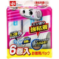  LEC Сменные блоки липкой ленты для чистки ковров усиленные с перфорацией 6шт*70листов, фото 1 