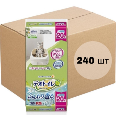  UNICHARM Пеленки для системного туалета Deo-Toilet антибактериальные с ароматом цветов 20шт х 12уп, фото 1 