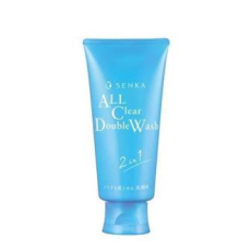  SHISEIDO Senka All Clear Double Wash Пенка для умывания и снятия макияжа, с гиалуроновой кислотой и протеинами шёлка, туба 120г., фото 1 