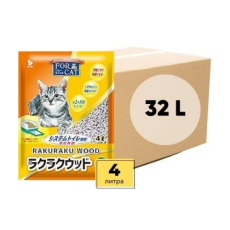  For Cat Наполнитель древесный для системных туалетов Deo-Toilet Nyantomo крупные гранулы коробка 4лХ8уп, фото 1 