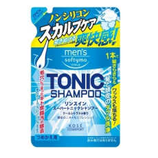  KOSE Очищающий и охлаждающий мужской шампунь-кондиционер "Softymo Men’s" для волос и кожи головы с краш-ментолом 400 мл, мягкая упаковка, фото 1 