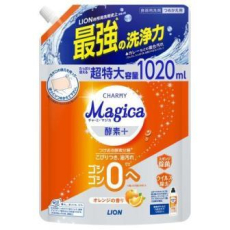  LION Средство для мытья посуды Charmy Magica+ с ароматом апельсина сменный блок 1020мл, фото 1 