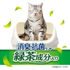  Unicharm Наполнитель бумажный для системных туалетов Deo-Toilet Nyantomo зеленый чай крупные гранулы 4 л, фото 3 