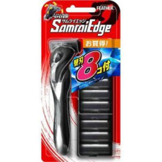  Feather Мужской бритвенный станок с 3-мя независимыми особоострыми лезвиями Feather F-System "Samura, фото 1 