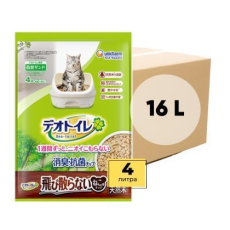  Unicharm Наполнитель древесный для системных туалетов Deo-Toilet Nyantomo крупные гранулы коробка 4 уп*4 л, фото 1 