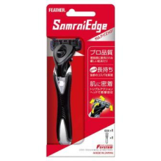  Feather Мужской бритвенный станок Feather «Samrai Edge» с тройным независимым амортизирующим лезвием защита от порезов + 1 кассета, фото 1 