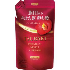  SHISEIDO Увлажняющий шампунь для волос Tsubaki Premium с маслом камелии, с ароматом камелии и цветов, сменная упаковка 300мл., фото 1 