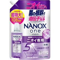  LION Концентрированное жидкое средство NANOX one для стирки белья с глубокой антибактериальной очисткой и защитой от запахов и изменения цвета, сменная упаковка, 1080г., фото 1 