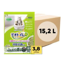  Unicharm Наполнитель цеолитовый для системных туалетов Deo-Toilet Nyantomo с растительным ароматом крупные гранулы кор 4уп*3,8 л, фото 1 