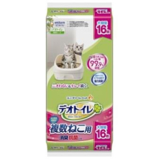  UNICHARM Пеленки для системного туалета Deo-Toilet для 2-ух и более кошек 16шт, фото 1 