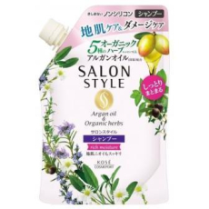  KOSE Salon Style Rich Moisture Шампунь для волос увлажняющий, с органическими маслами, с ароматом цветов и трав, мягкая упаковка, 360мл., фото 1 