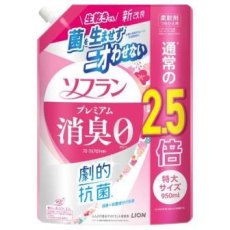  LION Кондиционер для белья Soflan Premium Floral Aroma с антибактериальным и дезодорирующим эффектом, с цветочно-ягодным ароматом, мягкая упаковка с крышкой 950мл. 1/6, фото 1 