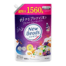  KAO New Beads Yoru Жидкое средство для стирки с ароматом жасмина и мускуса, сменная упаковка с крышкой 1560г., фото 1 