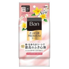  LION Салфетки дезодорант Ban Premium Япония влажные от пота и запаха без пудры волшебные цветы 30 шт, фото 1 