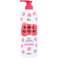  KUMANO YUSHI P's Momo Body Soap Жидкое мыло для тела, с экстрактом листьев персикового дерева, с освежающим ароматом персика, 800мл, фото 1 
