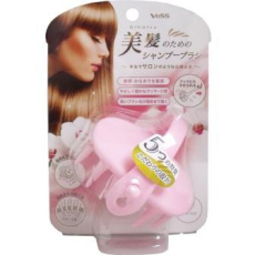  VeSS Bihatsu Shampoo Brush Силиконовая щетка-массажер для мытья головы, розовая, 1шт., фото 1 