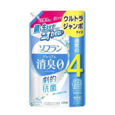  LION Кондиционер для белья Soflan Premium White Herb Aroma с антибактериальным и дезодорирующим эффектом, с ароматом цветущего луга, 1520мл запаска, фото 1 