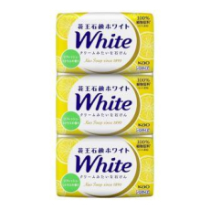  KAO Натуральное увлажняющее туалетное мыло "White" со скваланом (сочный аромат лимона) 130 г х 3 шт., фото 1 