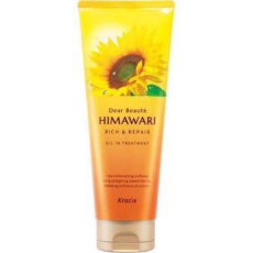  KRACIE Dear Beaute Himawari Rich & Repair Маска с растительным комплексом для поврежденных волос, с цветочным ароматом и нотками черной смородины и грейпфрута, туба 200г., фото 1 